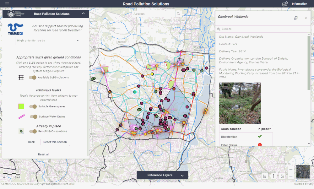 Screenshot of the Road Pollution Solutions Tool