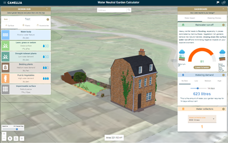 Screenshot of Water Neutral Garden Calculator